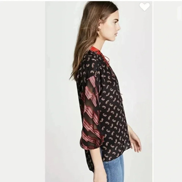 ALICE + OLIVIA NWT Asha Blouson Sleeve Top Blouse - Picture 6 of 11